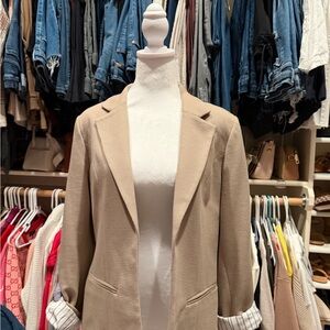 41 Hawthorn Natalie Knit Blazer Beige Open Front — Size L — NWT